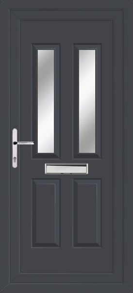 Anthracite Grey Cannich Two Clear/Pattern Upvc Door
