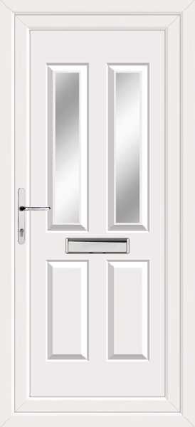 White Cannich Two Clear/Pattern Upvc Door