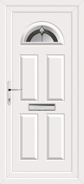 White Carron One Ag-ate Upvc Front Door