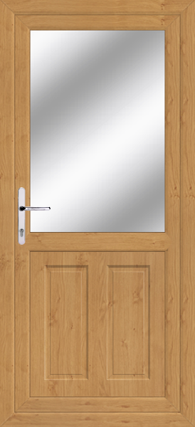 Irish Oak Dundee Half Clear/Pattern Upvc Rear Door