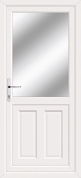 White Dundee Half Clear/Pattern Upvc Rear Door