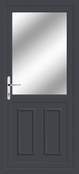 Anthracite Grey Edinburgh Half Clear/Pattern Back Door