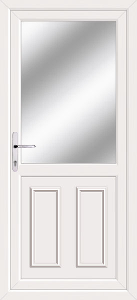 White Edinburgh Half Clear/Pattern Back Door
