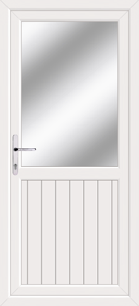 White Fife Clear/Pattern Upvc Door