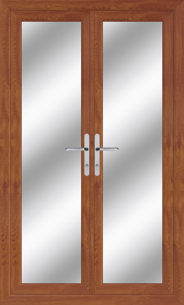 Golden Oak Upvc French Doors