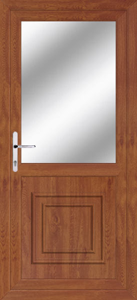 Golden Oak Greenock Clear/Pattern Rear Upvc Door