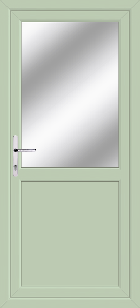 Chartwell Green Half Glass Plastic Clear/Pattern Pvc Door