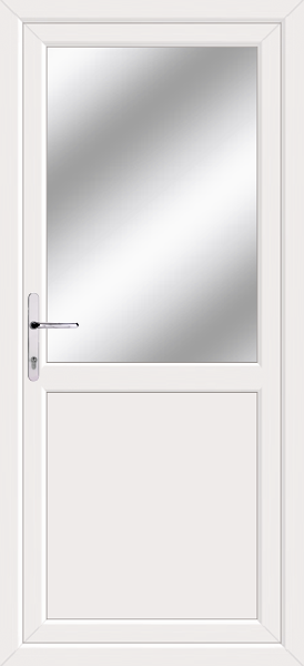 White Half Glass Plastic Clear/Pattern Pvc Door