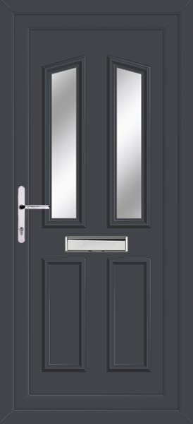 Anthracite Grey Kishorn Two Clear/Pattern Upvc front door
