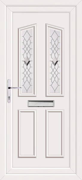 White Kishorn Two Valli Upvc front door
