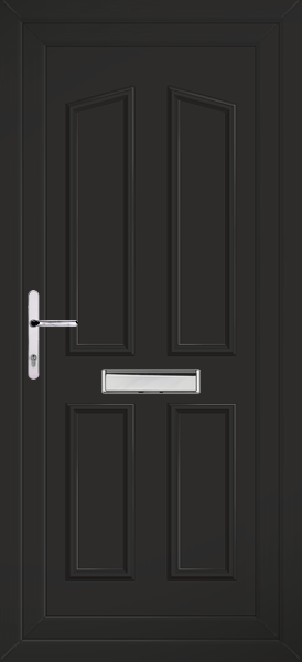 Black Kishorn Solid Upvc Front Door