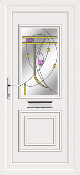 White Leven Classic Ensay Upvc front door