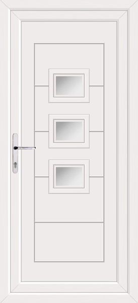 White Lussa Clear/Pattern Upvc Back Door