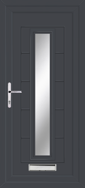 Anthracite Grey Virtu Clear/Pattern Upvc Front Door