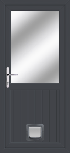 Anthracite Grey Half Glazed Fife Upvc Doors With Catflaps fife-clearpat-catflap-anthracite.png