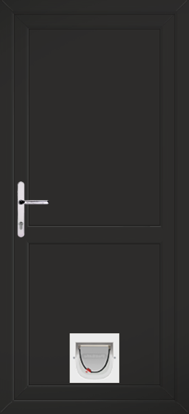 Black Full Flat Panel With Midrail Upvc Doors With Catflaps fullflat-mid-catflap-black.png