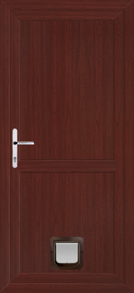 Rosewood Full Flat Panel With Midrail Upvc Doors With Catflaps fullflat-mid-catflap-rosewood.png
