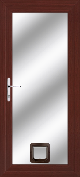 Rosewood Fully Glazed Upvc Doors With Catflaps fullyglazed-clearpat-catflap-rosewood.png