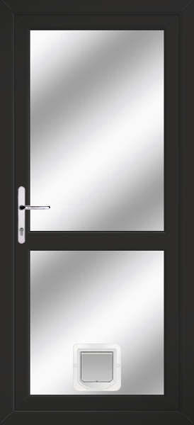 Black Fully Glazed With Midrail Upvc Doors With Catflaps fullyglazed-mid-clearpat-catflap-black.png