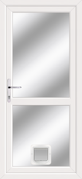 White Fully Glazed With Midrail Upvc Doors With Catflaps fullyglazed-mid-clearpat-catflap-white.png
