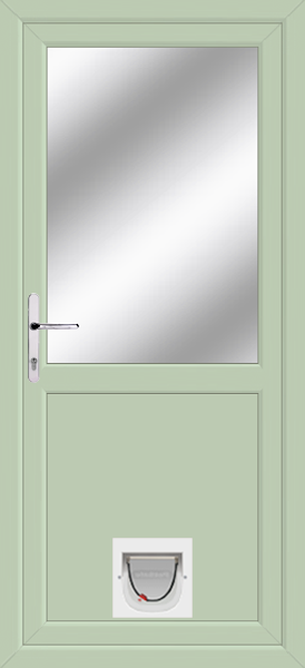 Chartwell Green Half Glazed Flat Panel Upvc Doors With Catflaps halfflat-clearpat-catflap-chartwell.png