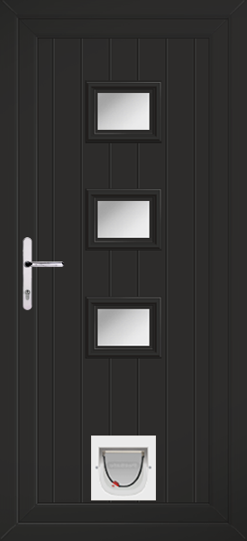 Black Tummel Upvc Doors With Catflaps tummel-clear-pattern-black-upvc-door-with-catflap.png