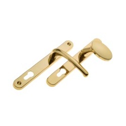 Gold lever pad door handles
