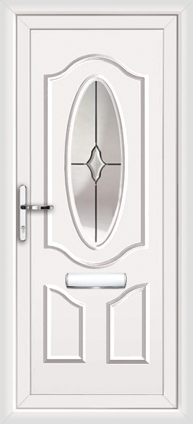 Upvc door in white with brown option