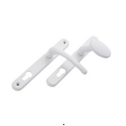 White lever pad door handles